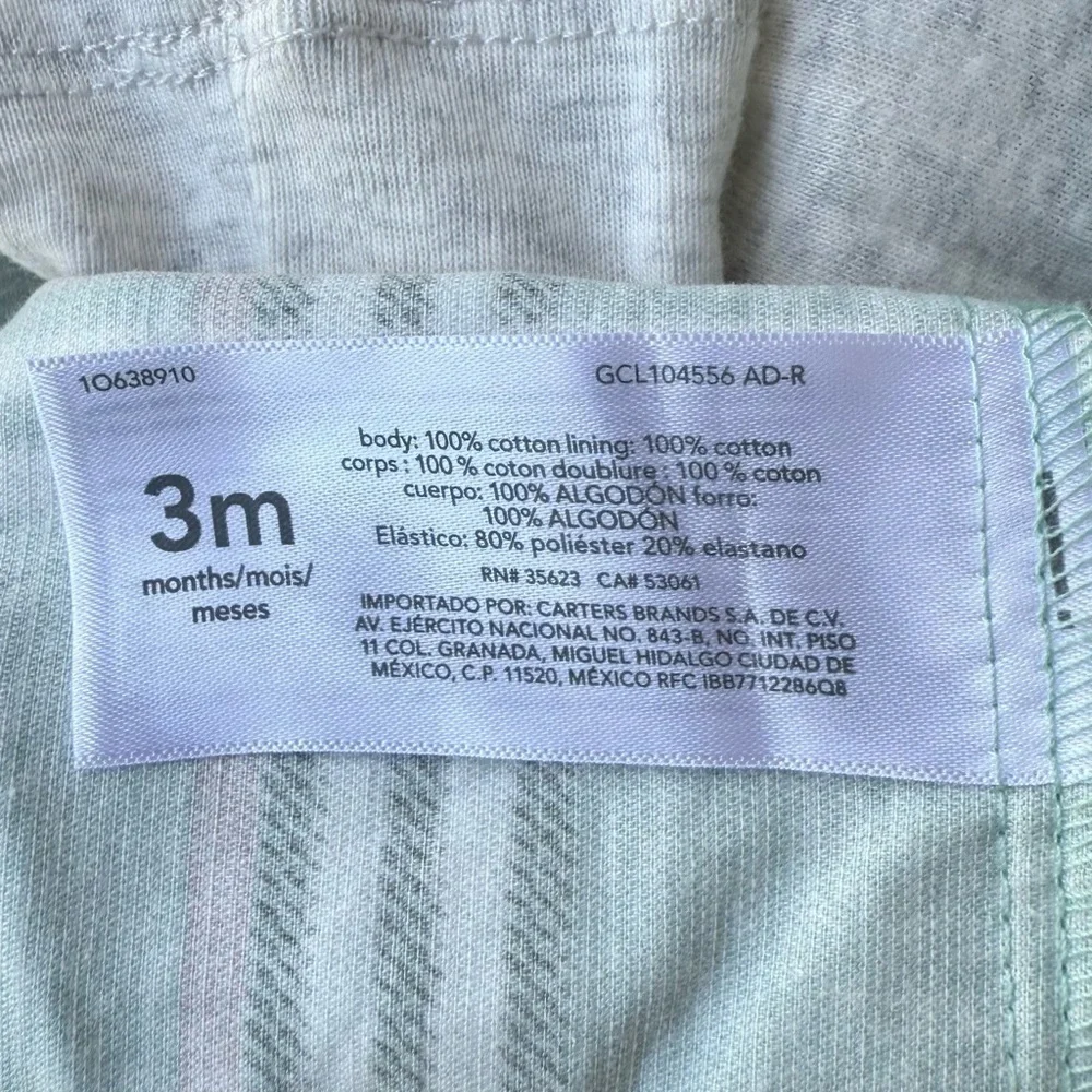 Carter’s Matching Three Piece NWT Green White Shirt + Dress + Tights Set 👶🏻